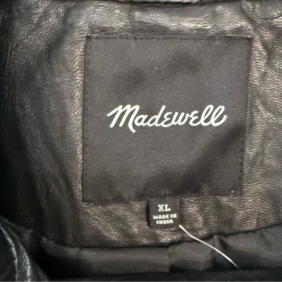 NWT Madewell Motorcycle Jacket in Washed Black Leather Brass Hardware Edition - Picture 6 of 9